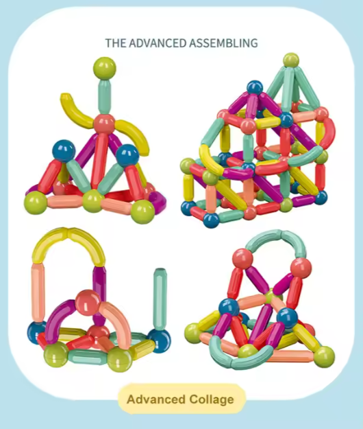 🔷 64-Piece STEM Magnetic Building Blocks Set