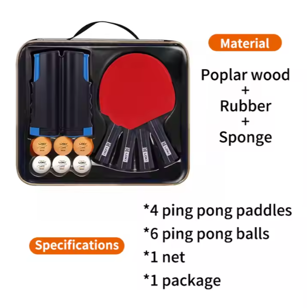 🏓 Retractable Net Table Tennis Racket Set