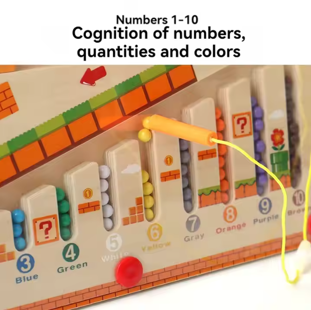 🧠 Wooden Color Mechanism Maze Puzzle Toy – Educational Math Toy for Young Children