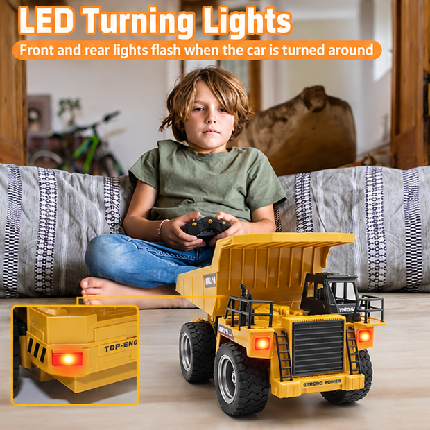 1:18 RC Dump Truck ā Huina 1534 9-Channel Remote Control Construction Truck
