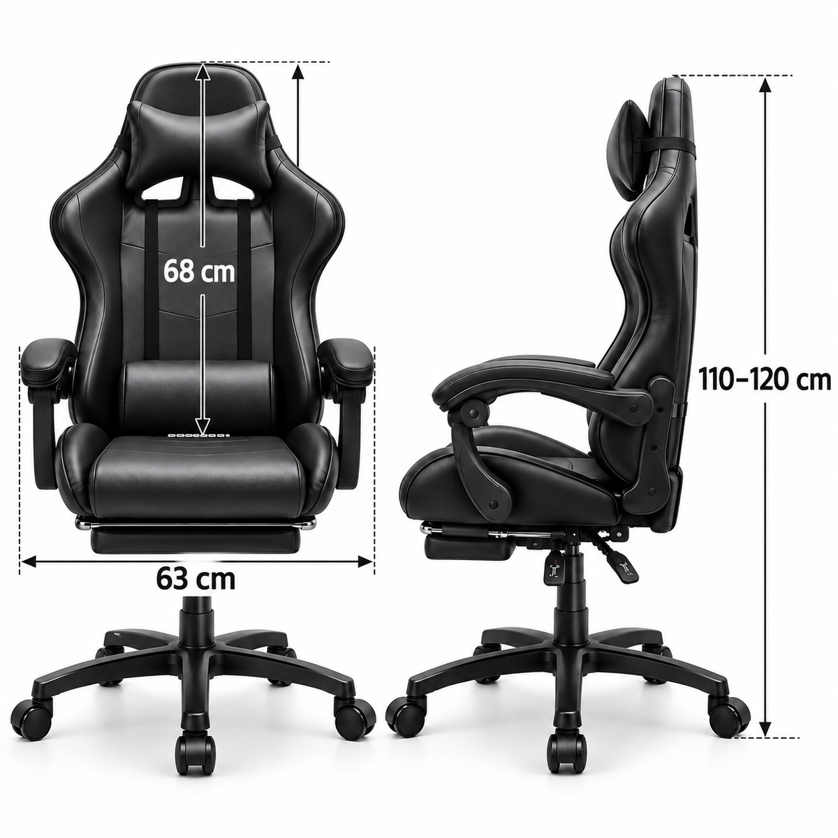 Gaming Chair with Headrest & Lumbar Support