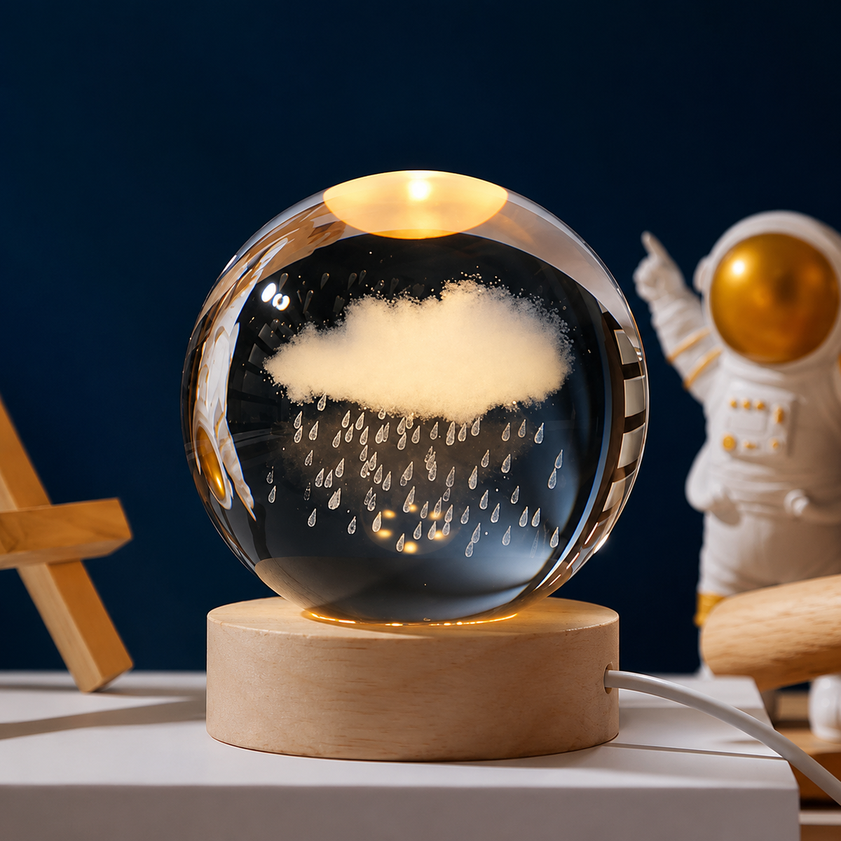 3D Crystal Ball Night Light