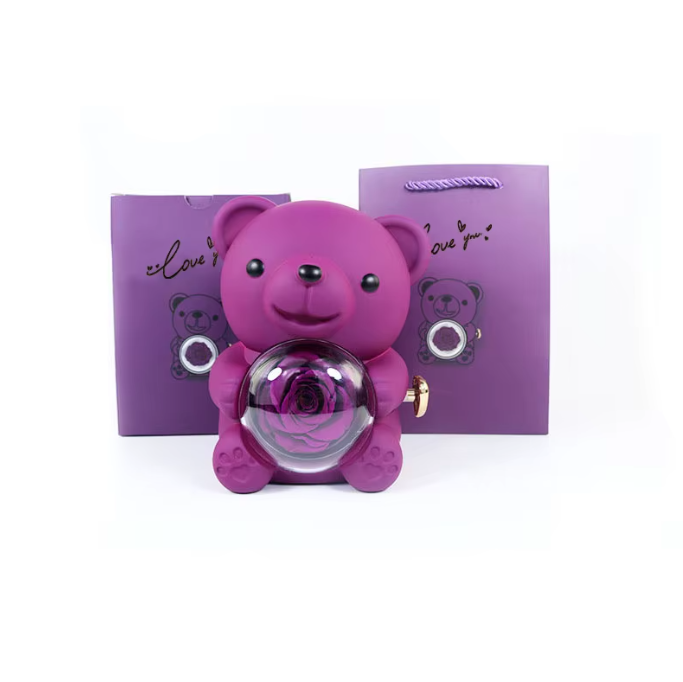 Eternal Rose & Rotating Bear Gift Box