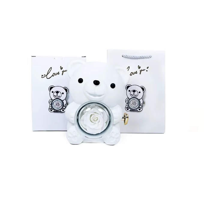 Eternal Rose & Rotating Bear Gift Box