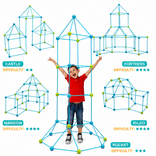 🏰 Fort Building Kit for Kids – 128-Piece STEM Construction Set
