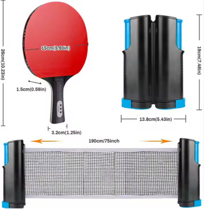 🏓 Retractable Net Table Tennis Racket Set