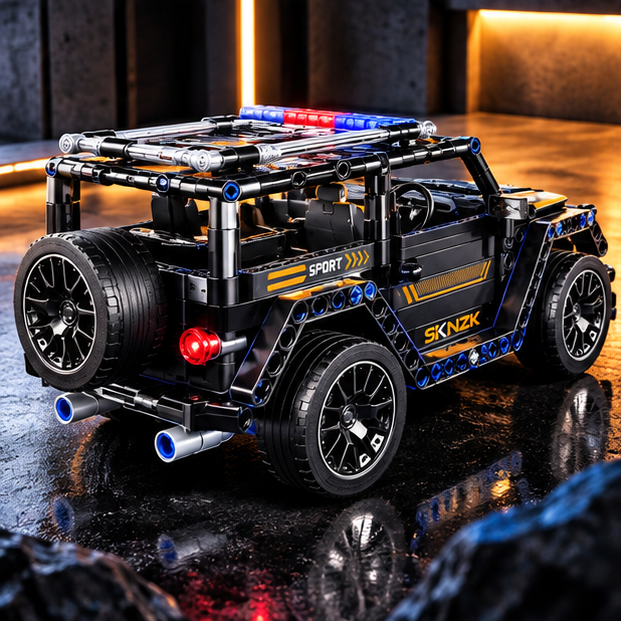 1:18 Building Block Cars – Racing, Sports, Off-Road & Police Car Sets