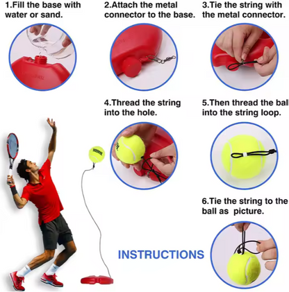 Tennis Training Set: Racket with Rebounder & Elastic Rope Ball Trainer