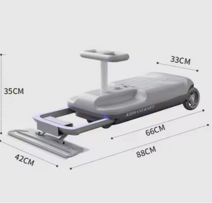 Kids Electric Ride-On Cleaning Car – 12V Foldable Mini Floor Sweeper