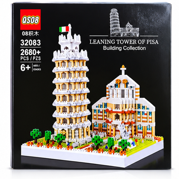 World Landmarks Mini Building Blocks – Great Pyramid, Big Ben & Leaning Tower of Pisa