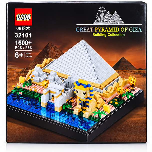 World Landmarks Mini Building Blocks – Great Pyramid, Big Ben & Leaning Tower of Pisa
