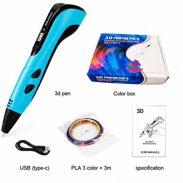 🖍️ Kids 3D Pen with LCD Screen – Creative Drawing Pen for Children