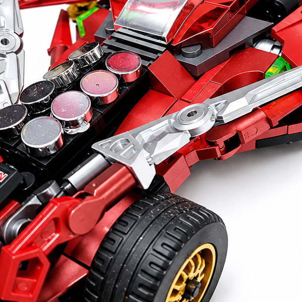 Extreme Speed Car Building Block Set – 296 Pieces, Metallic Finish