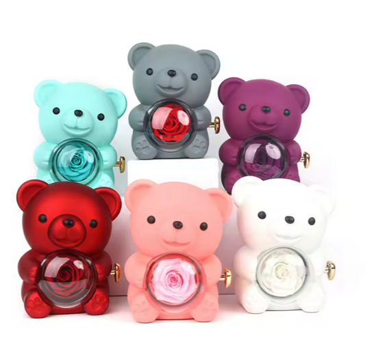 Eternal Rose & Rotating Bear Gift Box