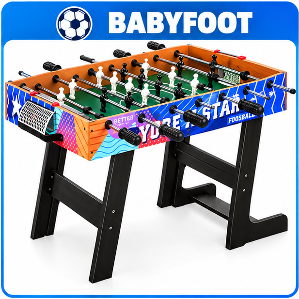 4-in-1 Multi-Game Table – Babyfoot, Billiard & More
