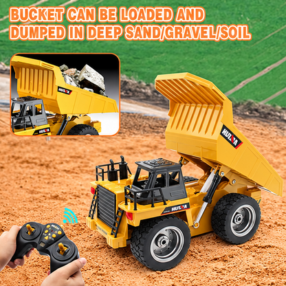 1:18 RC Dump Truck – Huina 1534 9-Channel Remote Control Construction Truck