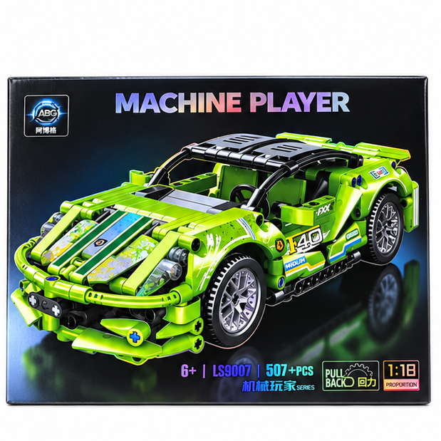 1:18 Building Block Cars – Racing, Sports, Off-Road & Police Car Sets