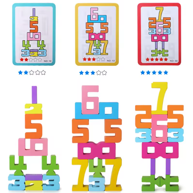 Number Stack Balance Blocks – 20-Piece Educational Edition