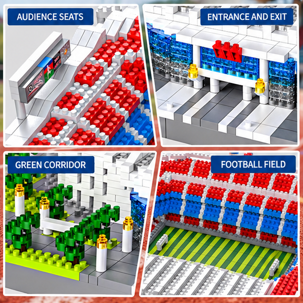 Football Stadium Building Block Sets – Real Madrid Bernabéu & FC Barcelona Camp Nou