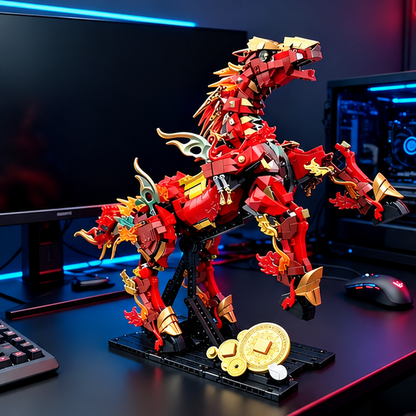 Red Hare Legendary Horse Building Block Set – 1,973 Pieces, Chinese Mythology Display Model