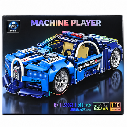 1:18 Building Block Cars – Racing, Sports, Off-Road & Police Car Sets