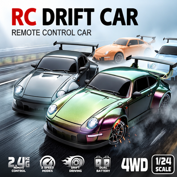 Mini RC Racing Car – RC Sports Car with Standard & Flame Drift Options