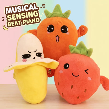 HappyTunes™ Interactive Musical Plush Toy | Touch Piano Fruit Friend