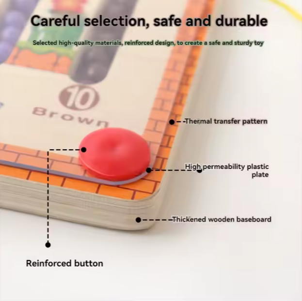 🧠 Wooden Color Mechanism Maze Puzzle Toy – Educational Math Toy for Young Children