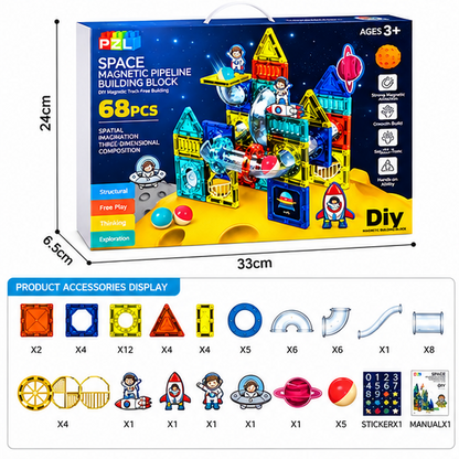 Space Magnetic Building Set – 68 Pieces