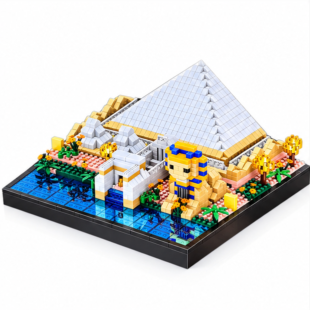 World Landmarks Mini Building Blocks – Great Pyramid, Big Ben & Leaning Tower of Pisa