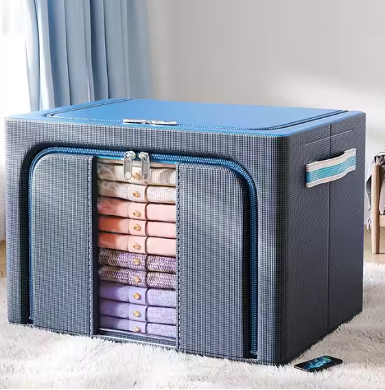 StackEase Fabric Drawer Box – 66L & 7-Grid Organizer