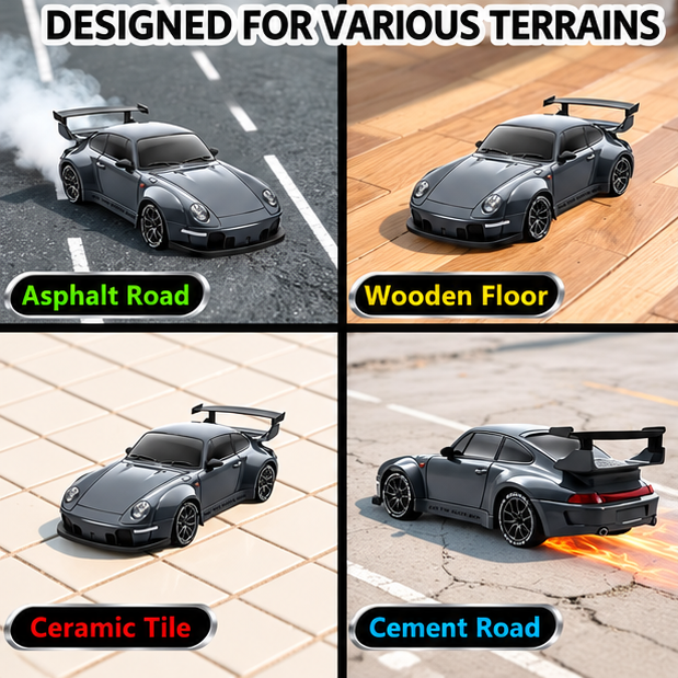 Mini RC Racing Car – RC Sports Car with Standard & Flame Drift Options