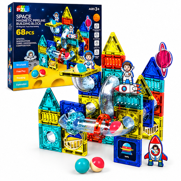 Space Magnetic Building Set – 68 Pieces