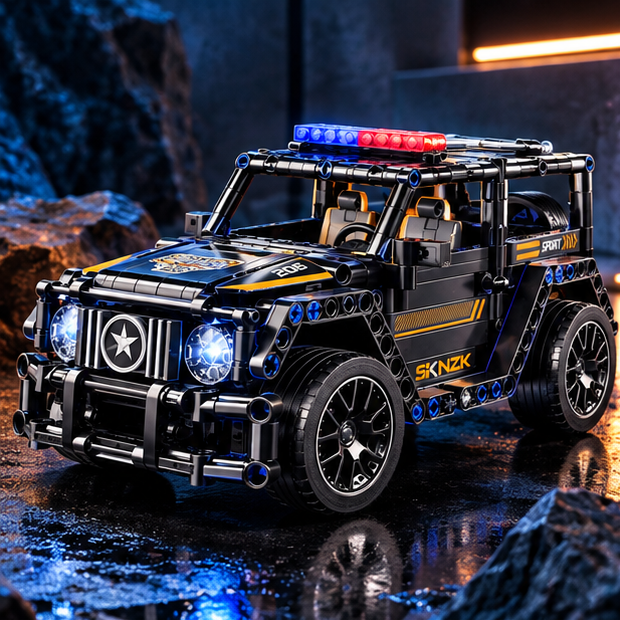 1:18 Building Block Cars – Racing, Sports, Off-Road & Police Car Sets