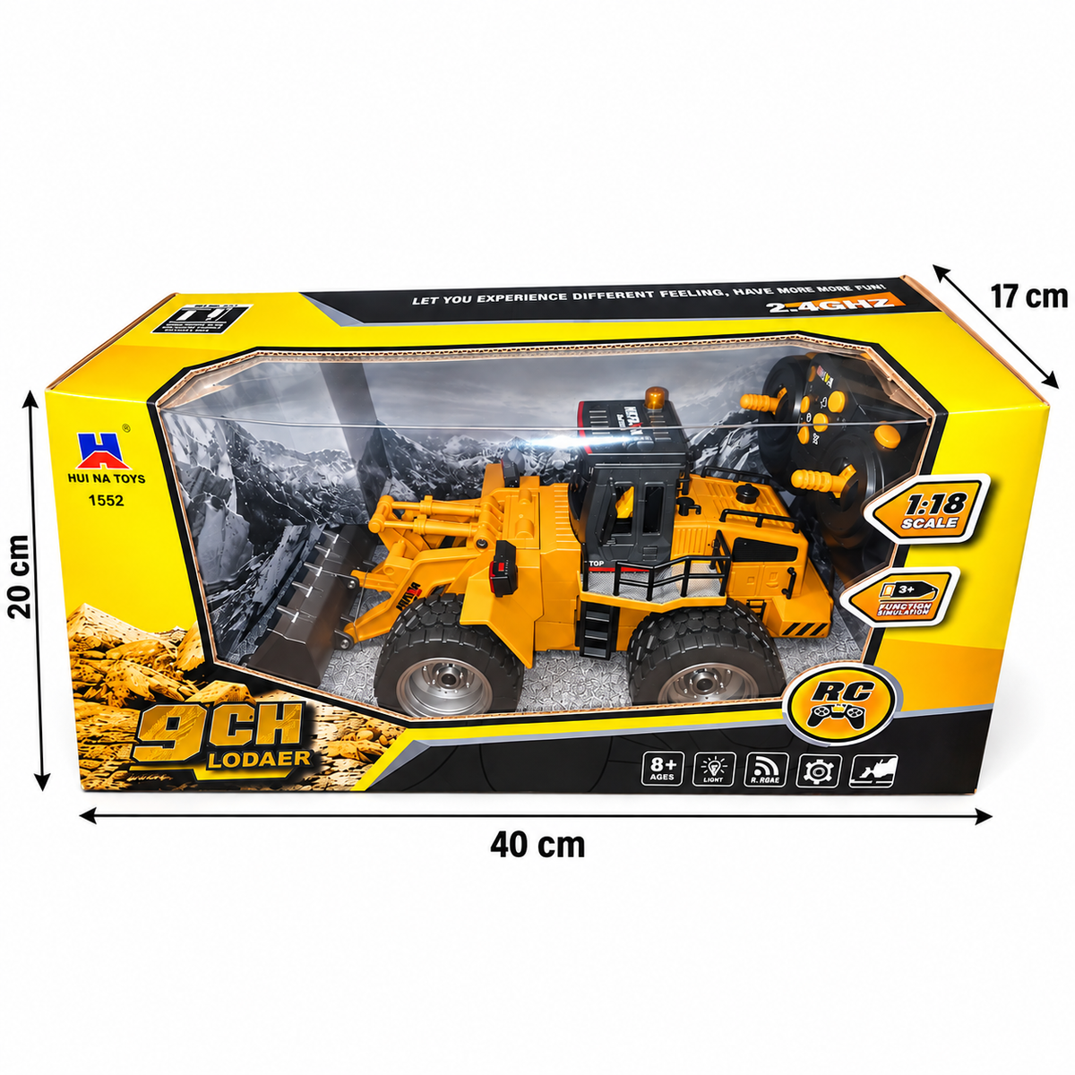 1:18 RC Front-End Loader – Huina 1532 Remote Control Construction Truck