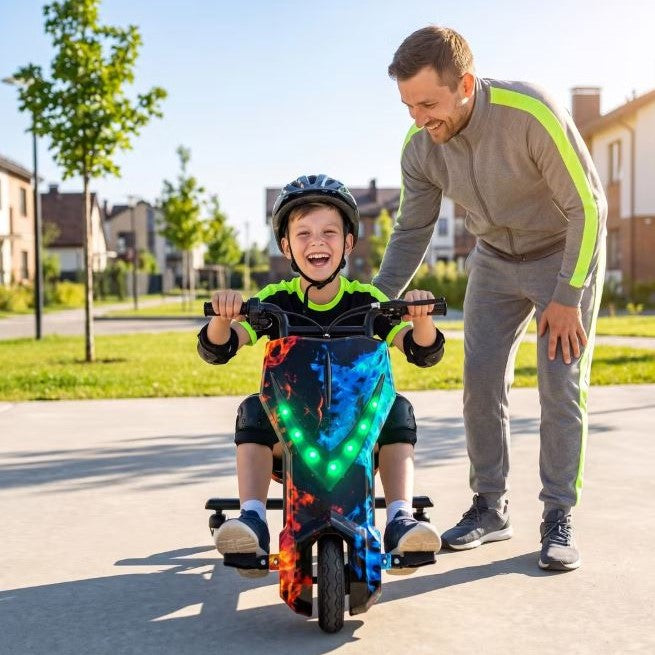 Electric Drift Trike Scooter – Adjustable 3-Wheel Ride with Bluetooth & LED Lights