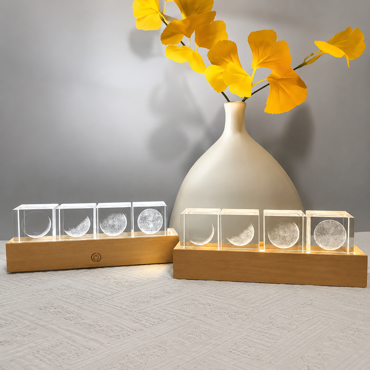 3D Moon Phases Crystal Cube Set