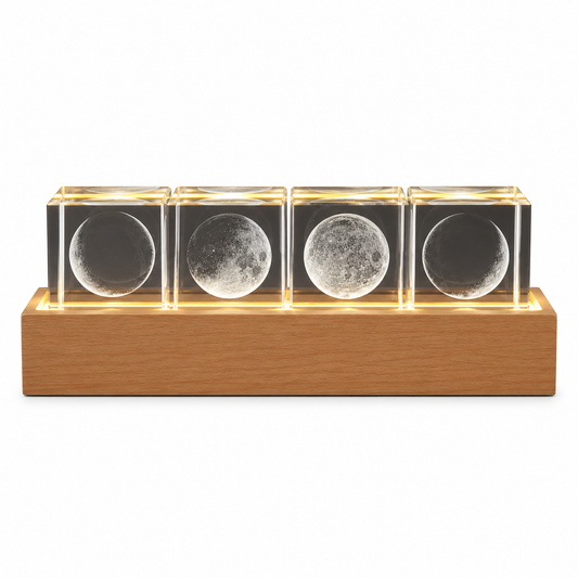 3D Moon Phases Crystal Cube Set