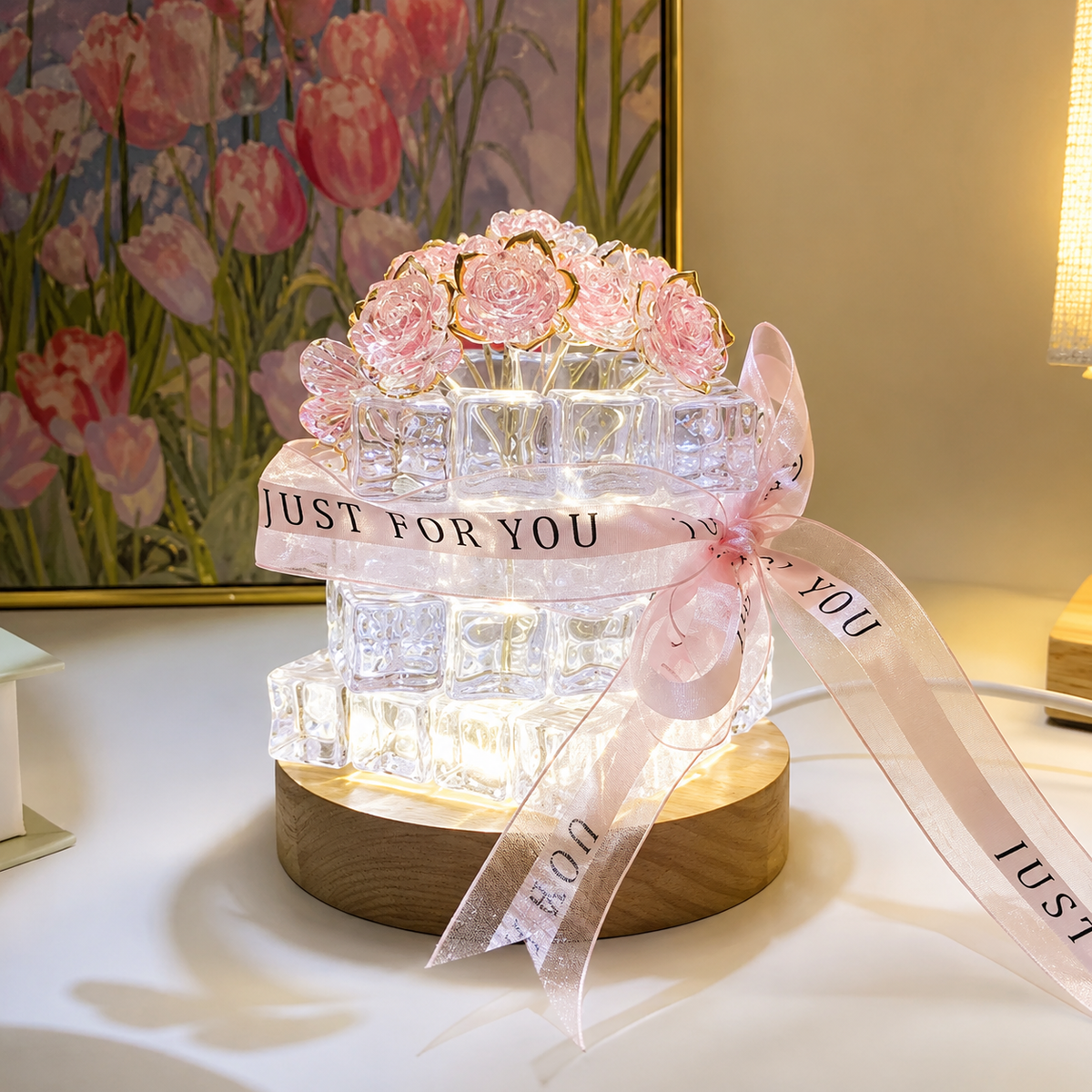RoseGlow DIY Flower Lamp