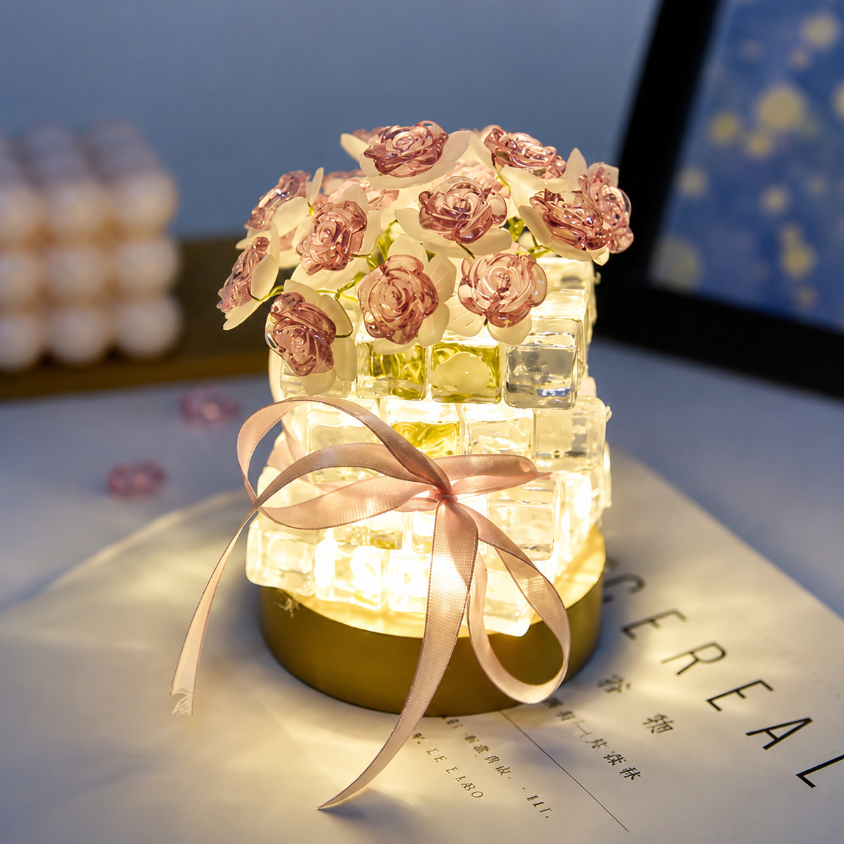 RoseGlow DIY Flower Lamp