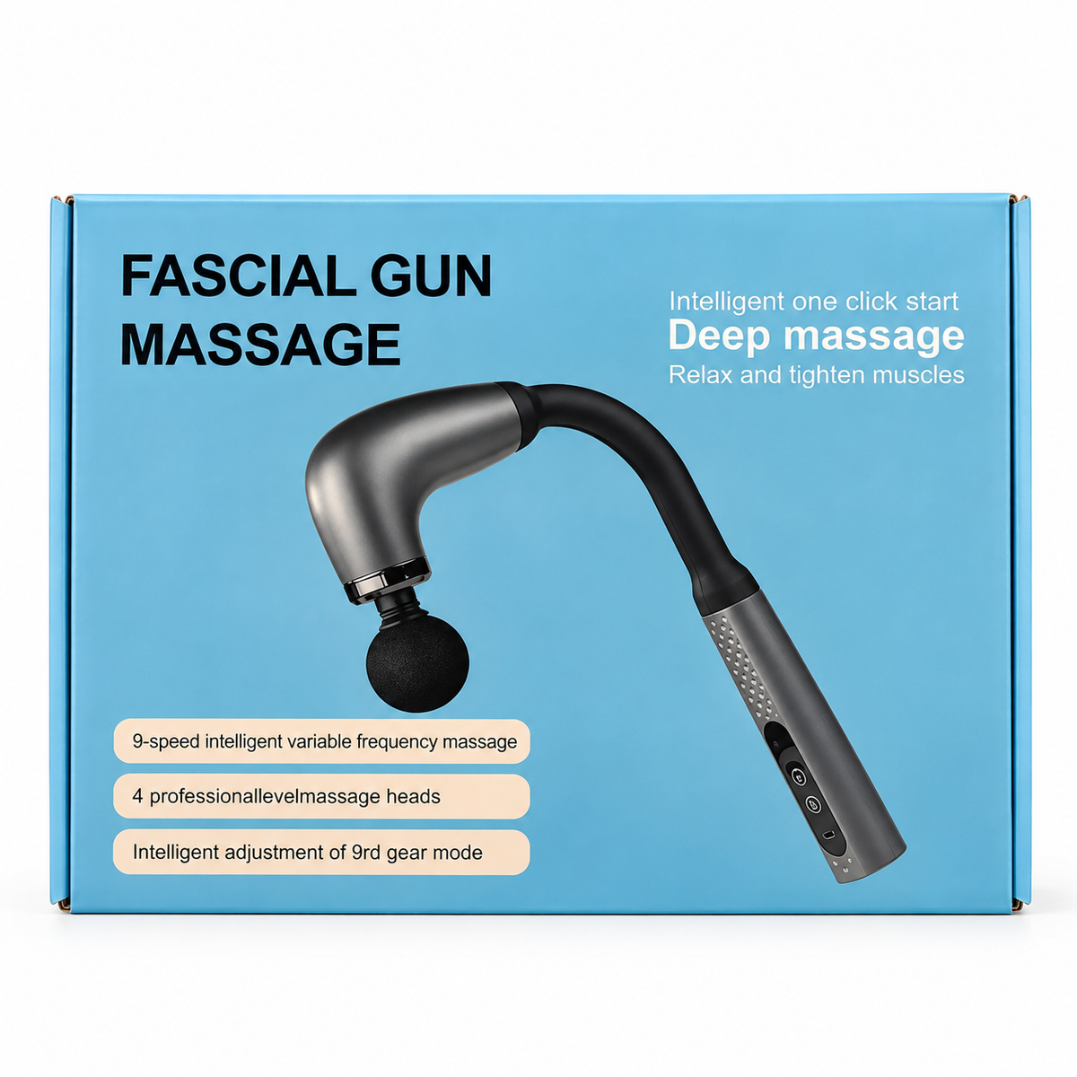Professional Fascia Massage Gun – 4 Heads