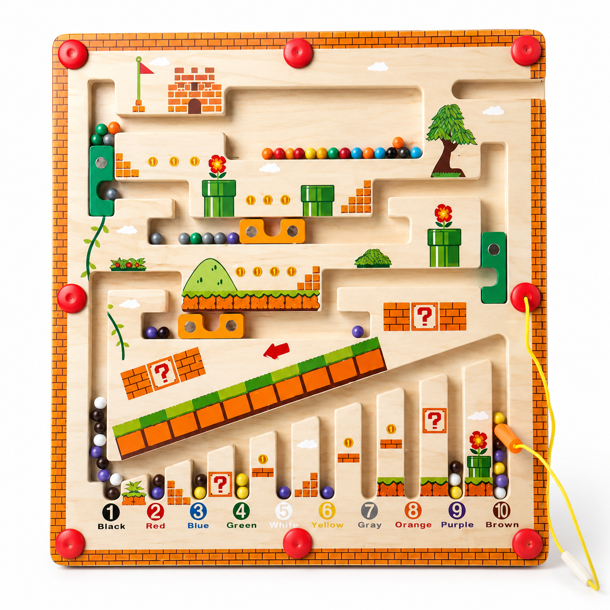 🧠 Wooden Color Mechanism Maze Puzzle Toy – Educational Math Toy for Young Children
