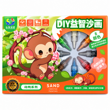 DIY Sand Art Painting Kit for Kids – 8-Color Creative Sand Painting Set