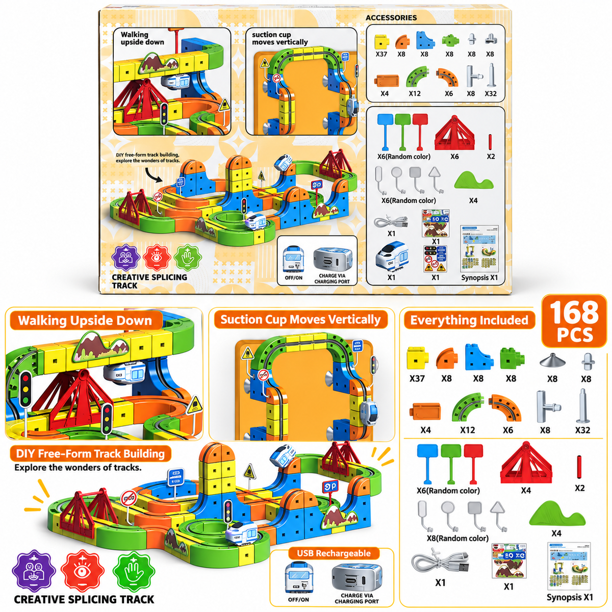 Magnetic Levitation Track Train Set – 80 & 168 Pieces