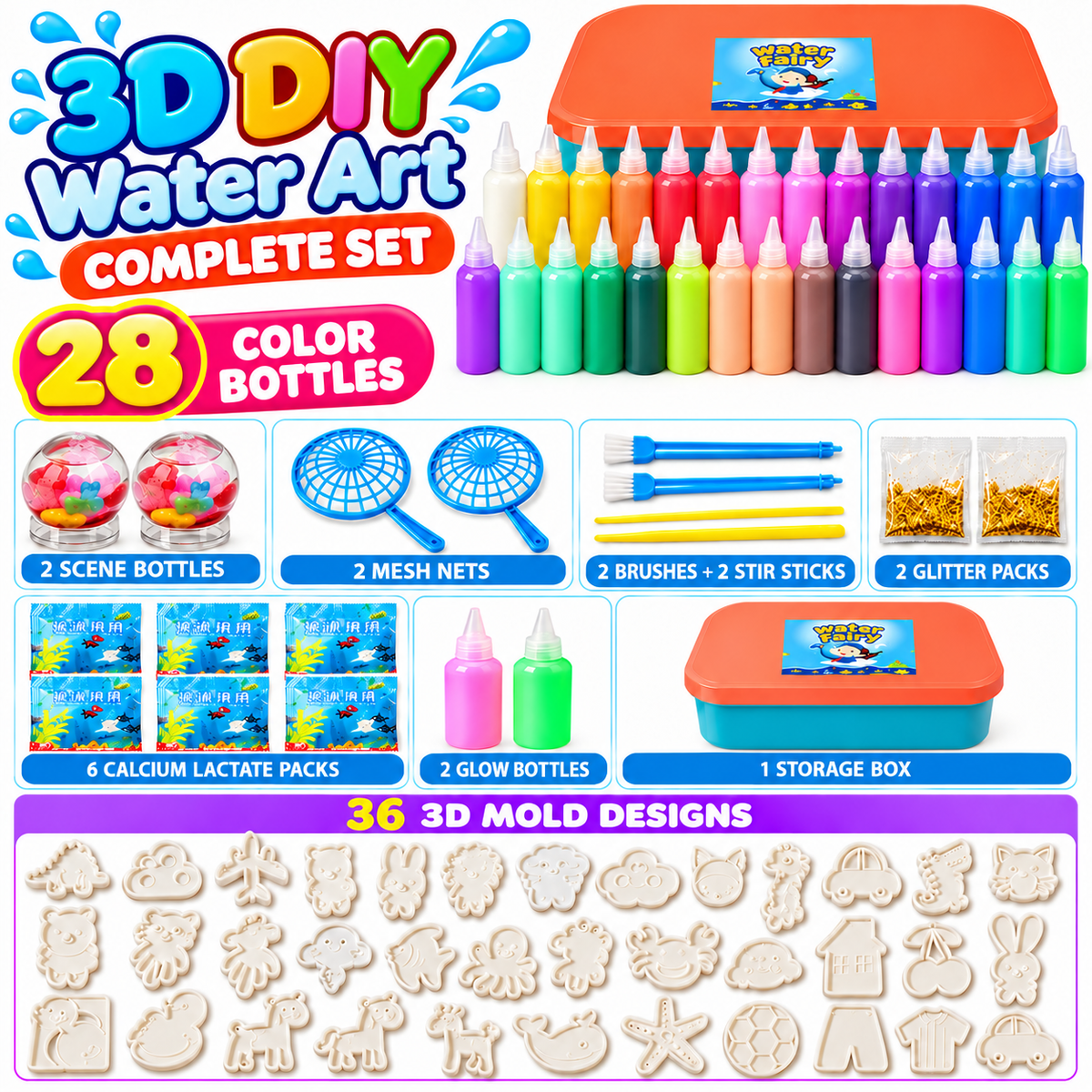 3D DIY Water Art Kit – Create Colorful Squishy Shapes