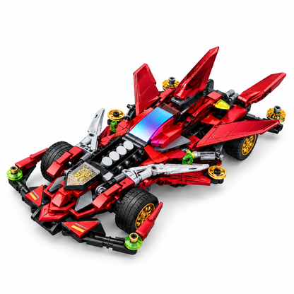 Extreme Speed Car Building Block Set – 296 Pieces, Metallic Finish