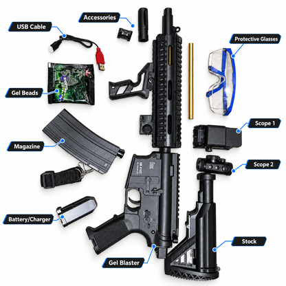 Electric Gel Blaster – HK 416C & M4X Tactical Blaster with Single & Continuous Fire