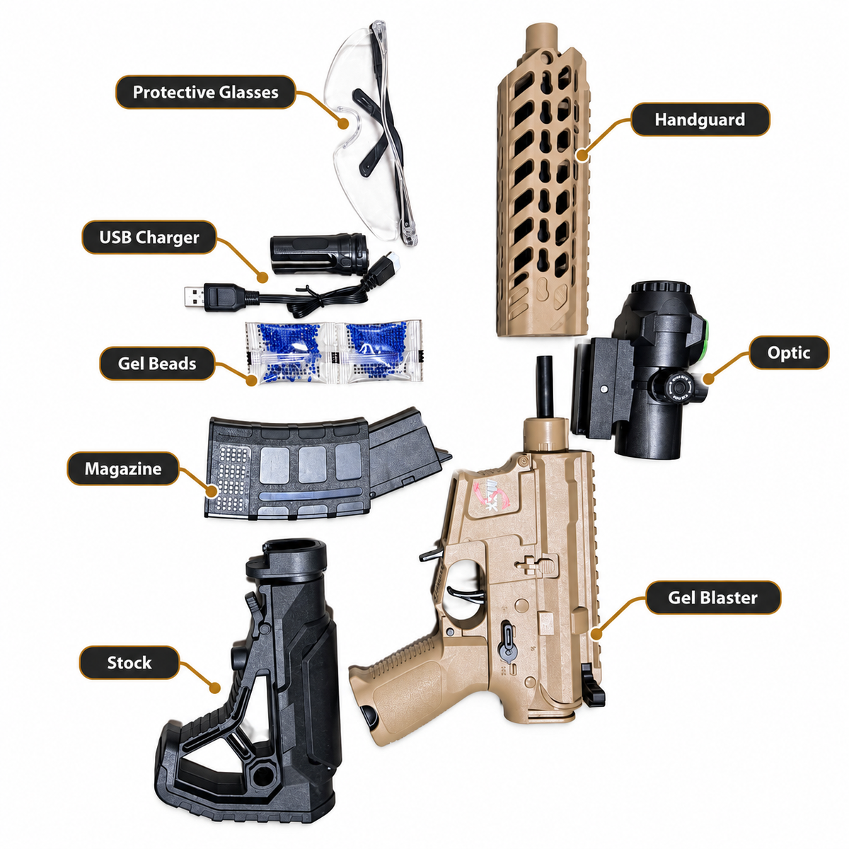 Electric Gel Blaster – HK 416C & M4X Tactical Blaster with Single & Continuous Fire