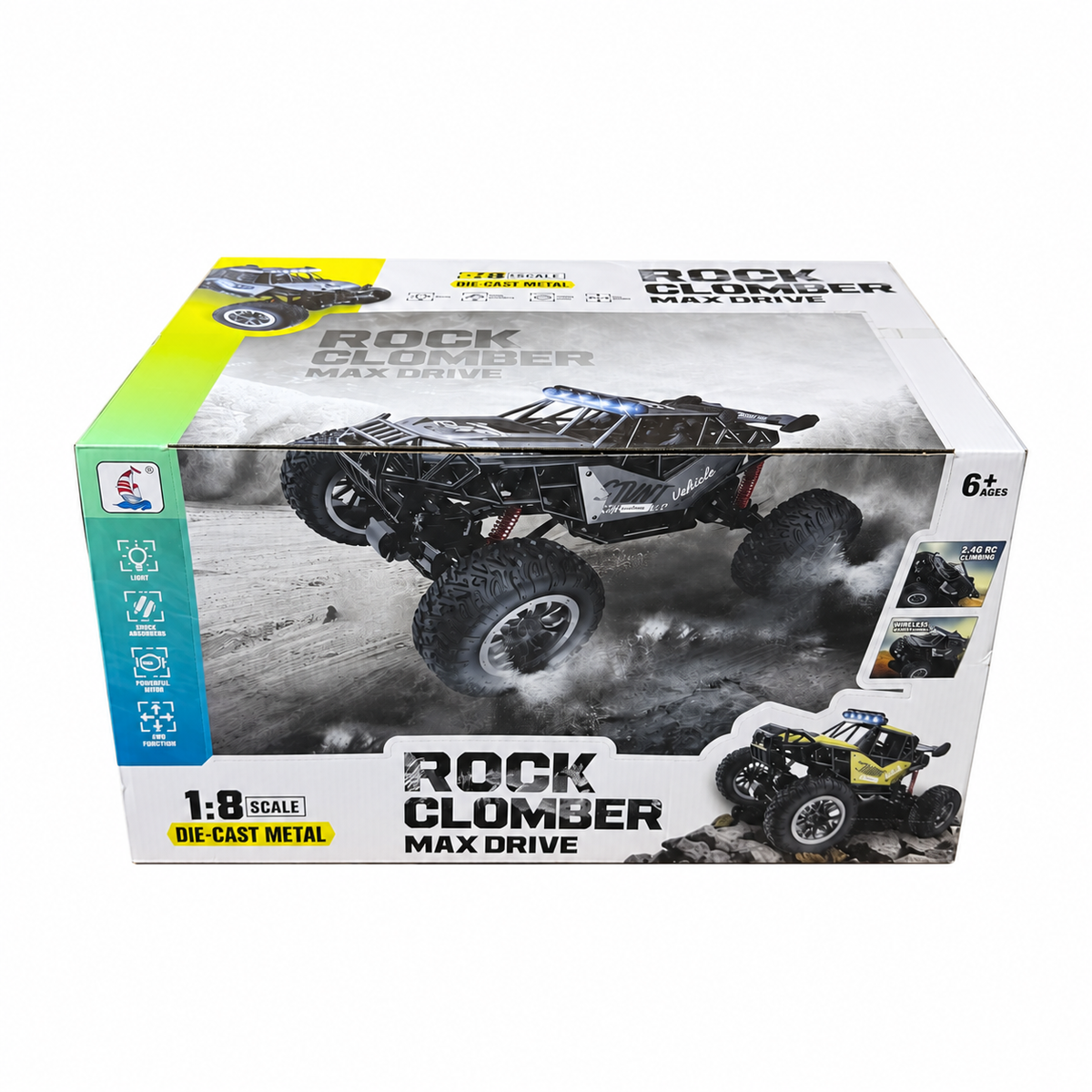 1:8 RC Rock Crawler Stunt Buggy – Die-Cast Metal 2.4G Remote Control Car