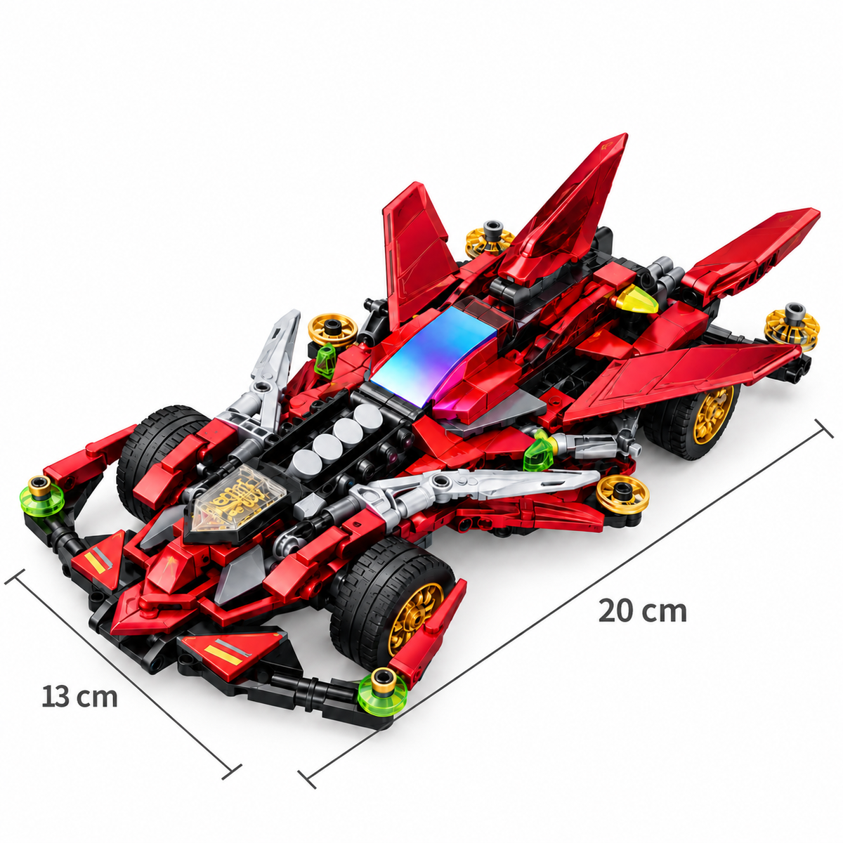 Extreme Speed Car Building Block Set – 296 Pieces, Metallic Finish